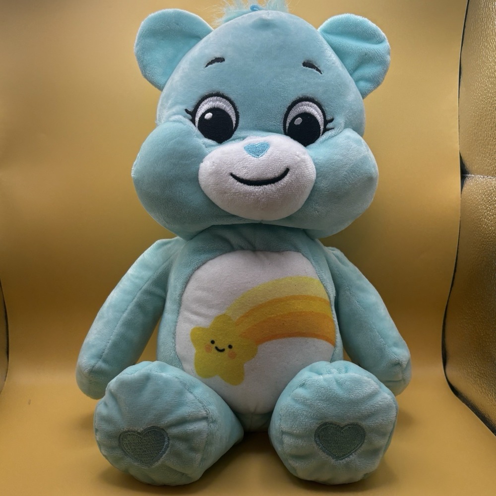 Care Bears Plush Stuffed Toy Wish Bear 14" Teal Soft Huggable Gift For Kids - Picture 2 of 10